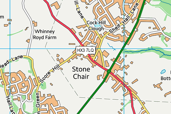 HX3 7LQ map - OS VectorMap District (Ordnance Survey)