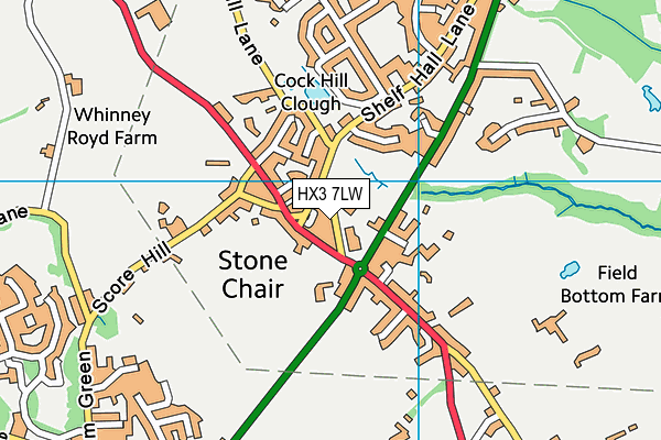 HX3 7LW map - OS VectorMap District (Ordnance Survey)