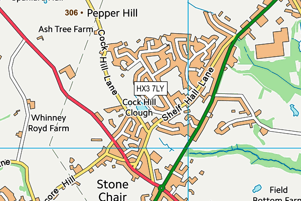 HX3 7LY map - OS VectorMap District (Ordnance Survey)