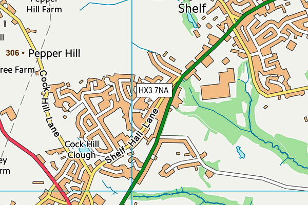 HX3 7NA map - OS VectorMap District (Ordnance Survey)