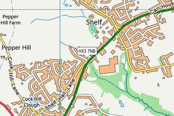 HX3 7NB map - OS VectorMap District (Ordnance Survey)