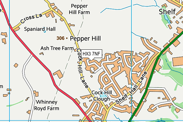 HX3 7NF map - OS VectorMap District (Ordnance Survey)