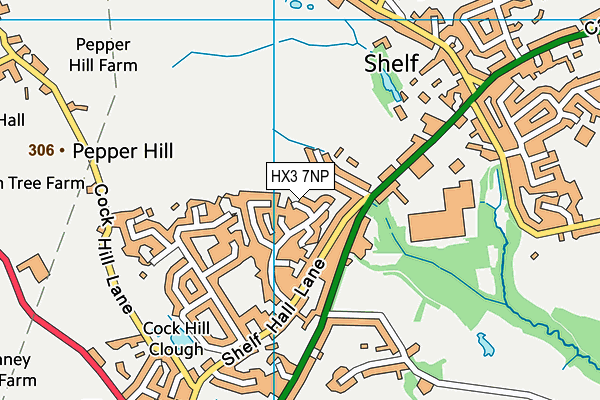 HX3 7NP map - OS VectorMap District (Ordnance Survey)