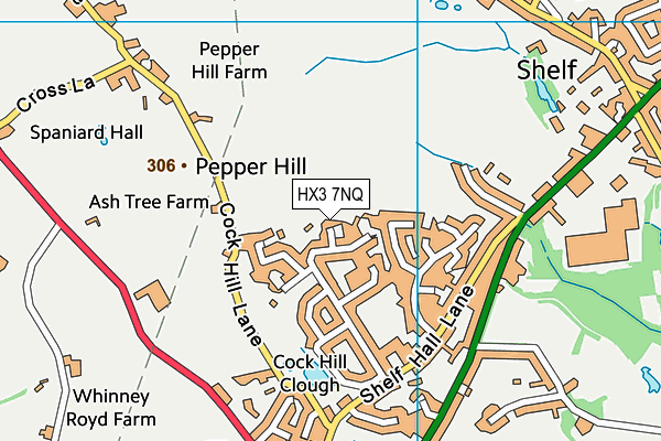 HX3 7NQ map - OS VectorMap District (Ordnance Survey)