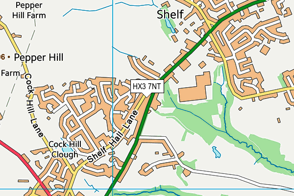 Shelf Village Hall (Closed) map (HX3 7NT) - OS VectorMap District (Ordnance Survey)