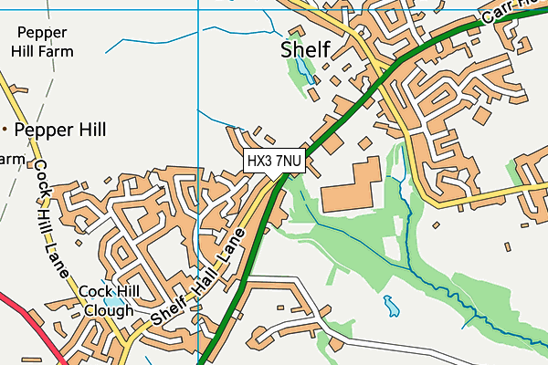 HX3 7NU map - OS VectorMap District (Ordnance Survey)