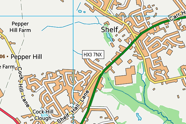 HX3 7NX map - OS VectorMap District (Ordnance Survey)