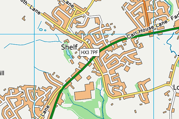 HX3 7PF map - OS VectorMap District (Ordnance Survey)