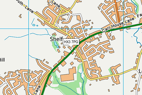 HX3 7PG map - OS VectorMap District (Ordnance Survey)