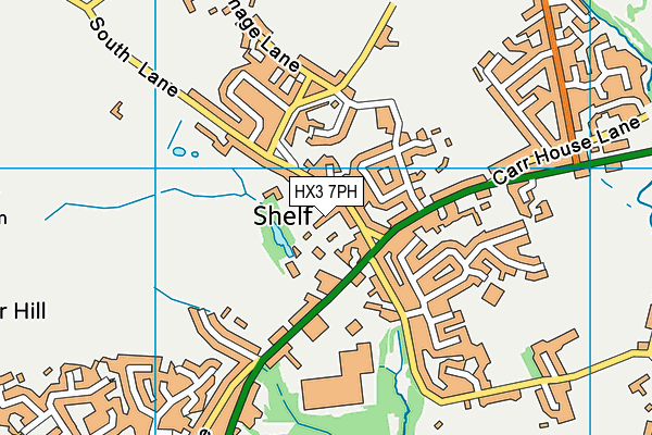 HX3 7PH map - OS VectorMap District (Ordnance Survey)