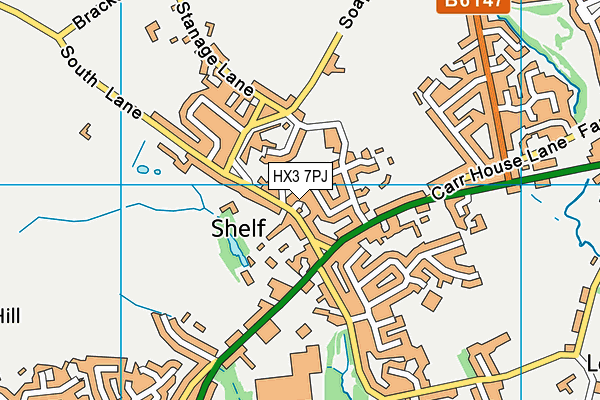 HX3 7PJ map - OS VectorMap District (Ordnance Survey)