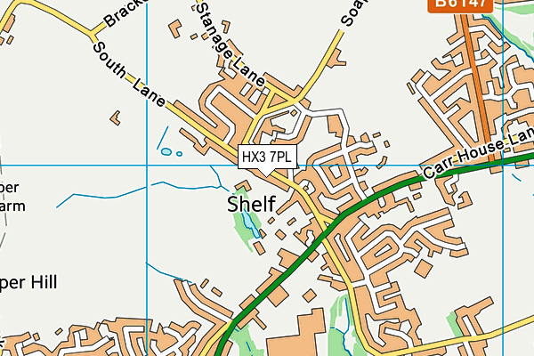 HX3 7PL map - OS VectorMap District (Ordnance Survey)