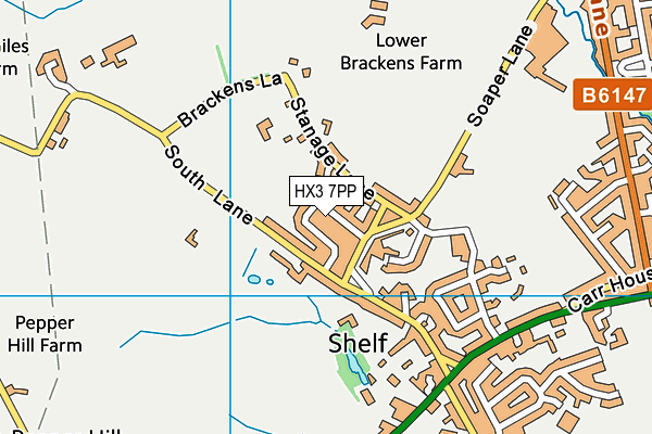 HX3 7PP map - OS VectorMap District (Ordnance Survey)