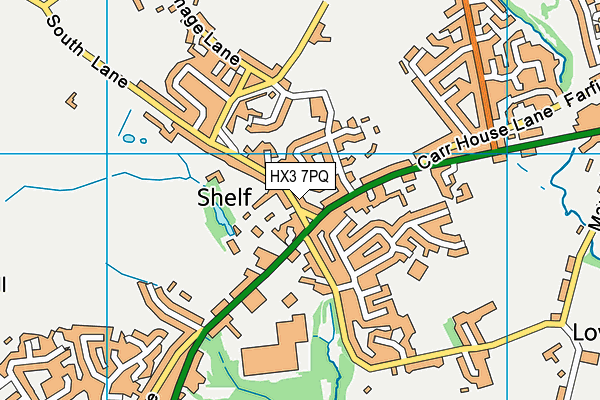 HX3 7PQ map - OS VectorMap District (Ordnance Survey)