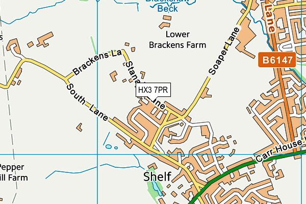 HX3 7PR map - OS VectorMap District (Ordnance Survey)