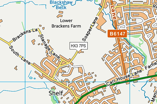 HX3 7PS map - OS VectorMap District (Ordnance Survey)