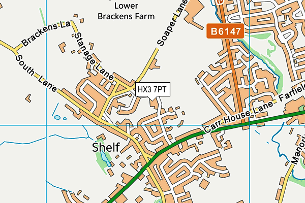 HX3 7PT map - OS VectorMap District (Ordnance Survey)