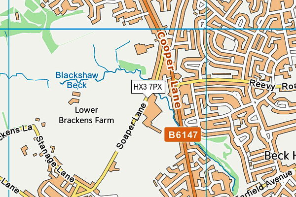 HX3 7PX map - OS VectorMap District (Ordnance Survey)
