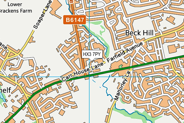 HX3 7PY map - OS VectorMap District (Ordnance Survey)
