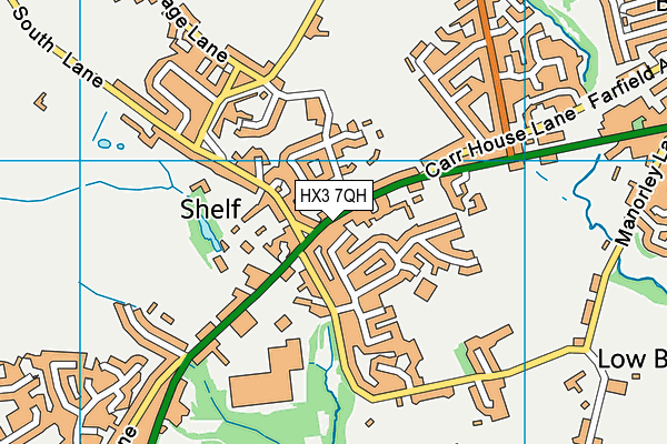 HX3 7QH map - OS VectorMap District (Ordnance Survey)