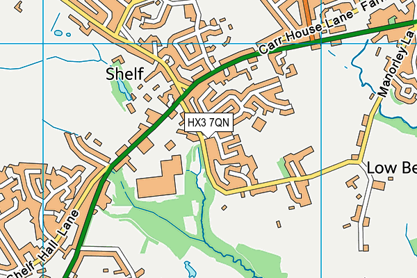 HX3 7QN map - OS VectorMap District (Ordnance Survey)