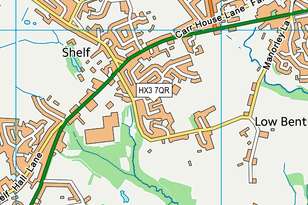 HX3 7QR map - OS VectorMap District (Ordnance Survey)