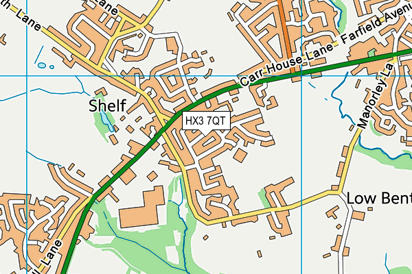 HX3 7QT map - OS VectorMap District (Ordnance Survey)