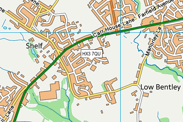 HX3 7QU map - OS VectorMap District (Ordnance Survey)