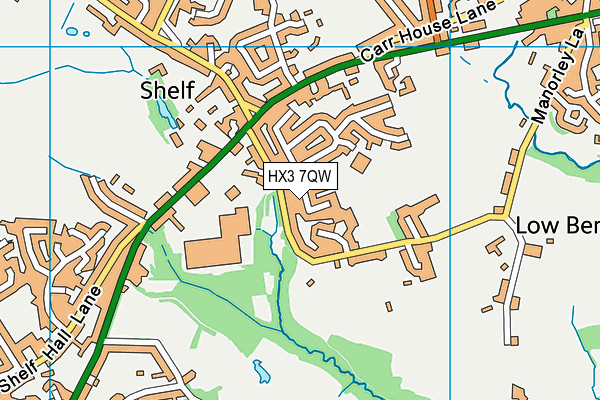 HX3 7QW map - OS VectorMap District (Ordnance Survey)