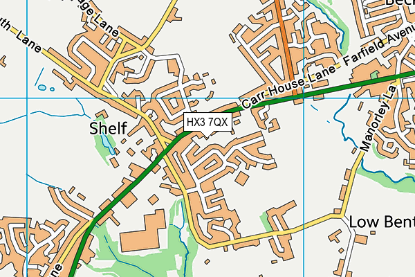 HX3 7QX map - OS VectorMap District (Ordnance Survey)