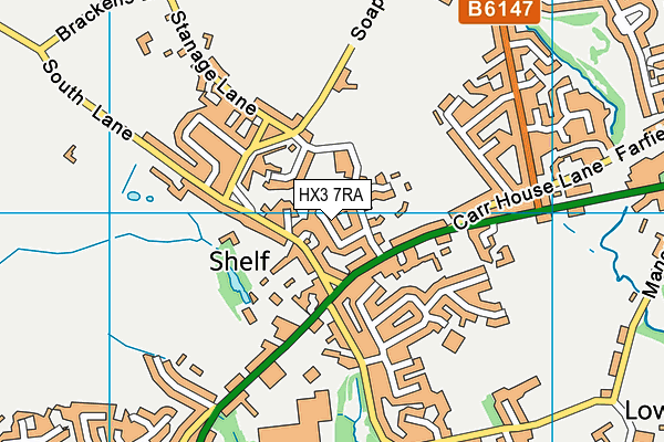 HX3 7RA map - OS VectorMap District (Ordnance Survey)