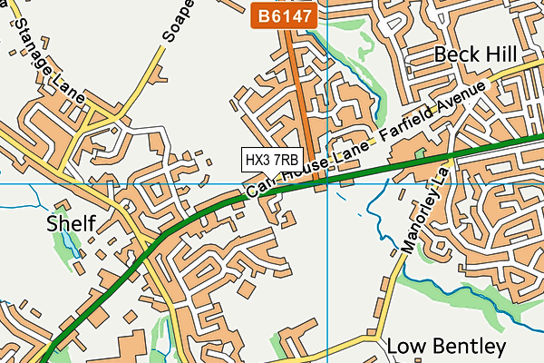 HX3 7RB map - OS VectorMap District (Ordnance Survey)