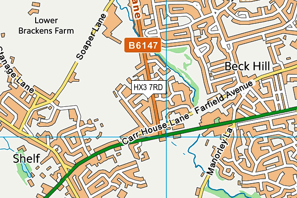 HX3 7RD map - OS VectorMap District (Ordnance Survey)