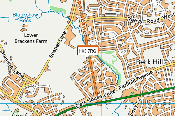 HX3 7RG map - OS VectorMap District (Ordnance Survey)