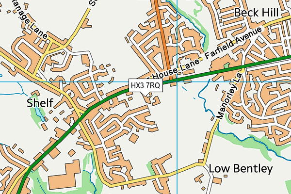 HX3 7RQ map - OS VectorMap District (Ordnance Survey)