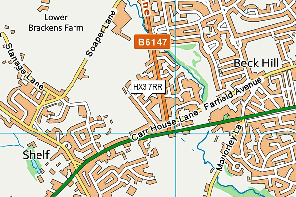 HX3 7RR map - OS VectorMap District (Ordnance Survey)