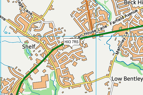 HX3 7RS map - OS VectorMap District (Ordnance Survey)