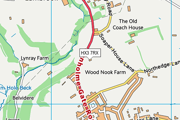 HX3 7RX map - OS VectorMap District (Ordnance Survey)