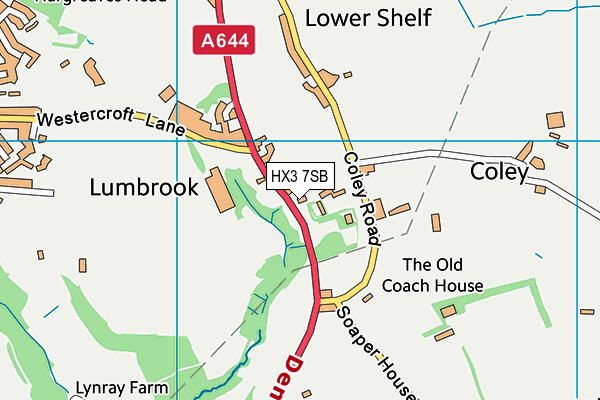 HX3 7SB map - OS VectorMap District (Ordnance Survey)