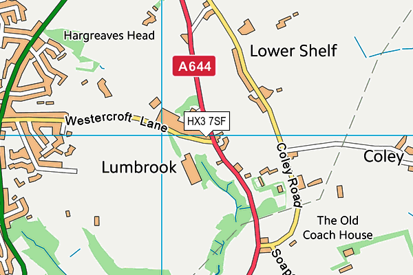 HX3 7SF map - OS VectorMap District (Ordnance Survey)