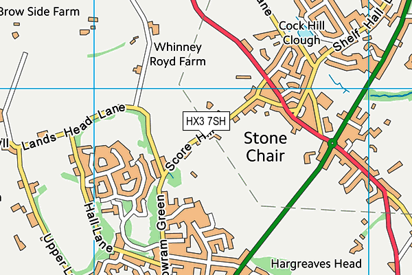 HX3 7SH map - OS VectorMap District (Ordnance Survey)