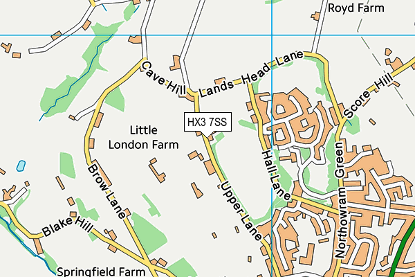 HX3 7SS map - OS VectorMap District (Ordnance Survey)