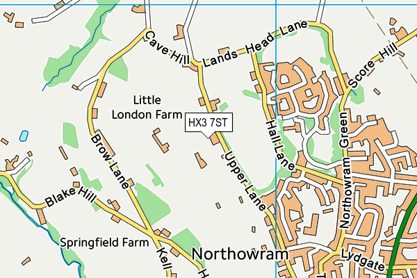 HX3 7ST map - OS VectorMap District (Ordnance Survey)