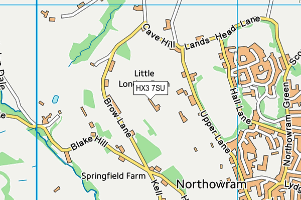 HX3 7SU map - OS VectorMap District (Ordnance Survey)