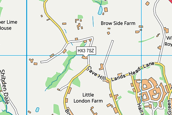 HX3 7SZ map - OS VectorMap District (Ordnance Survey)