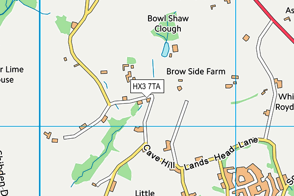 HX3 7TA map - OS VectorMap District (Ordnance Survey)