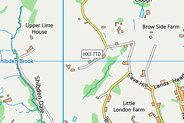 HX3 7TD map - OS VectorMap District (Ordnance Survey)