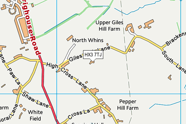 HX3 7TJ map - OS VectorMap District (Ordnance Survey)