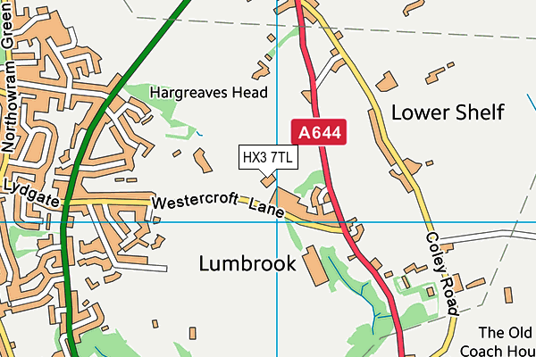 HX3 7TL map - OS VectorMap District (Ordnance Survey)