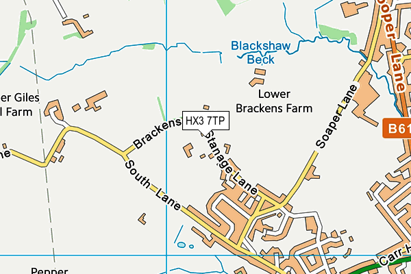 HX3 7TP map - OS VectorMap District (Ordnance Survey)